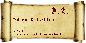Mehner Krisztina névjegykártya